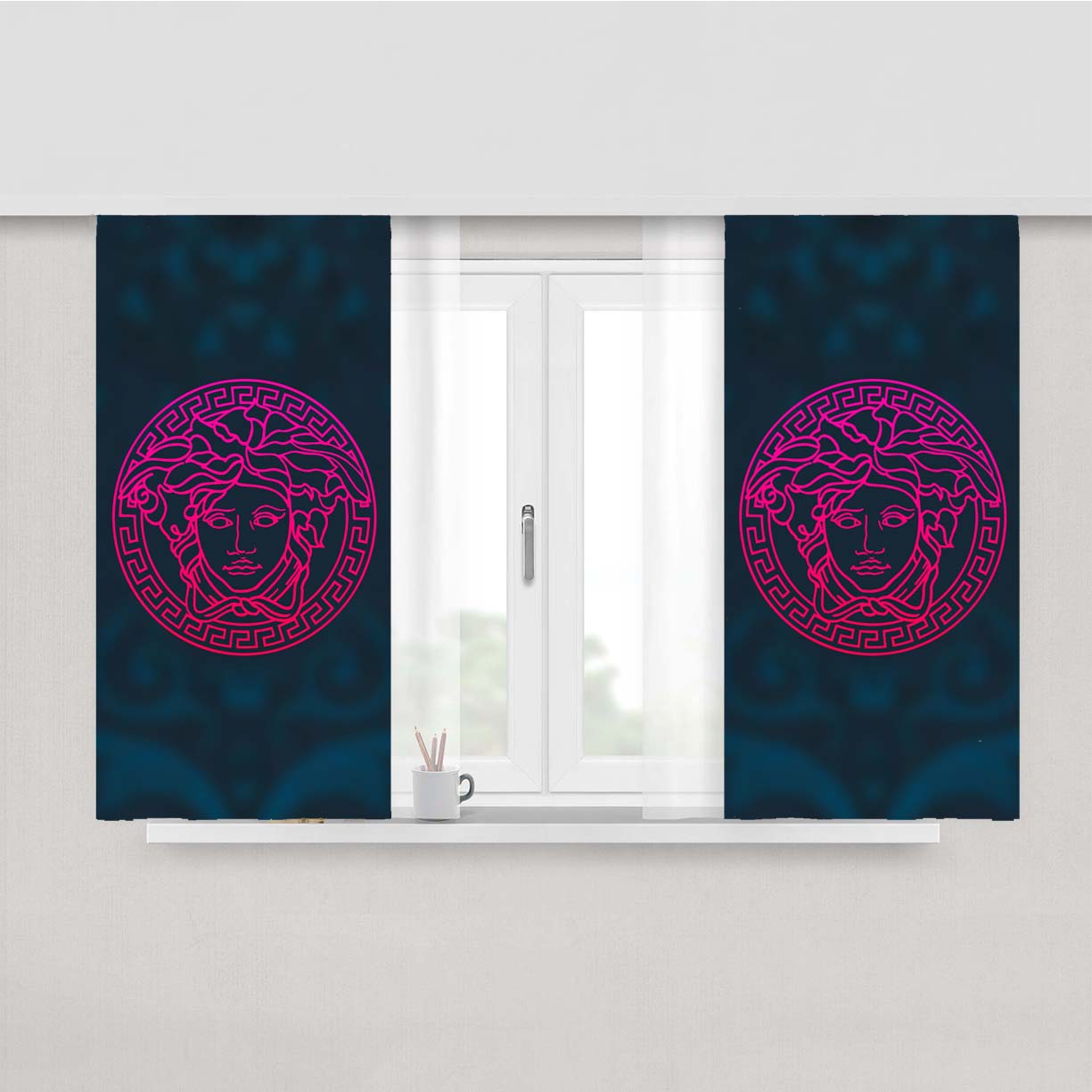 Versace Pink Pattern Peach Skin Window Curtains