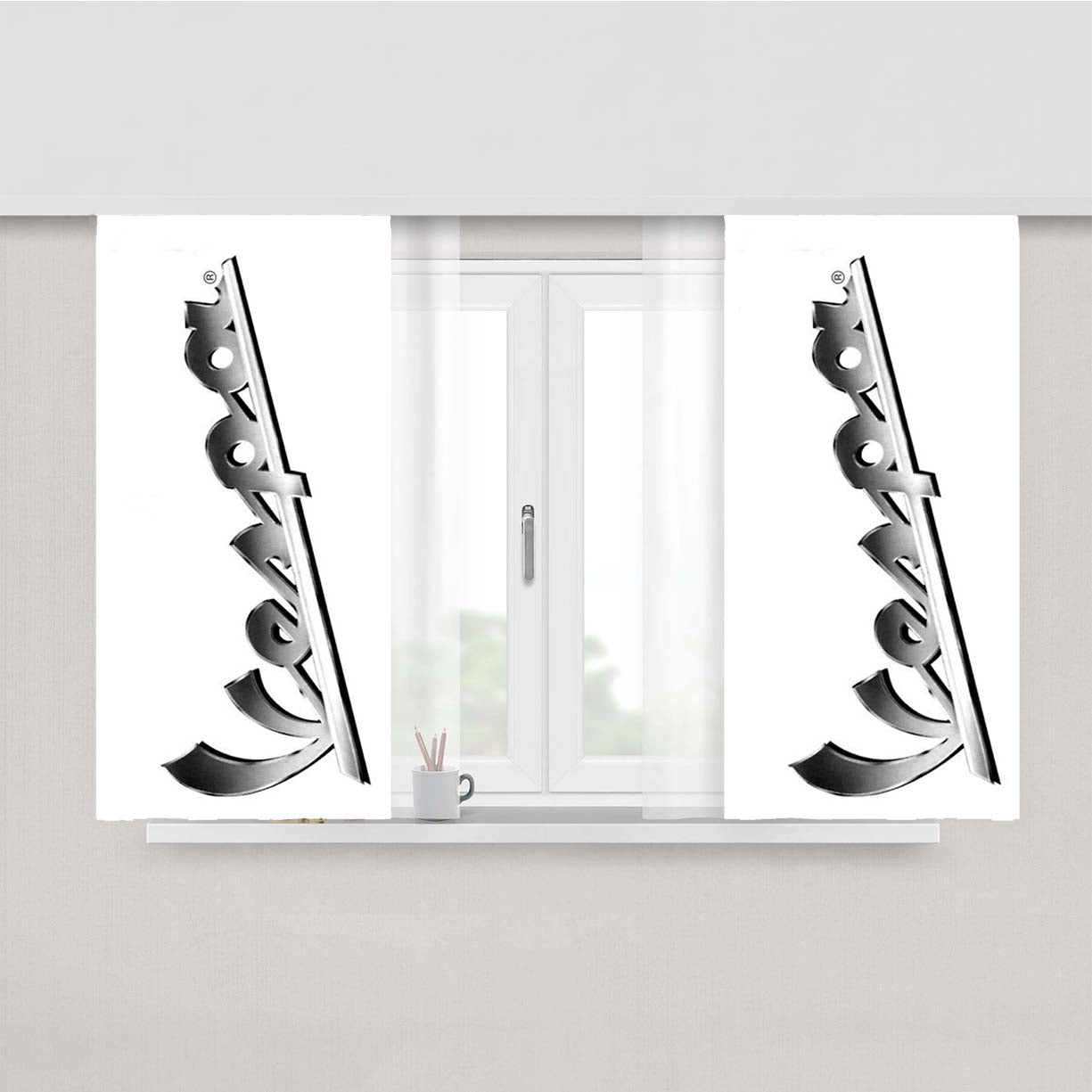 Vespa Logo'S Peach Skin Window Curtains