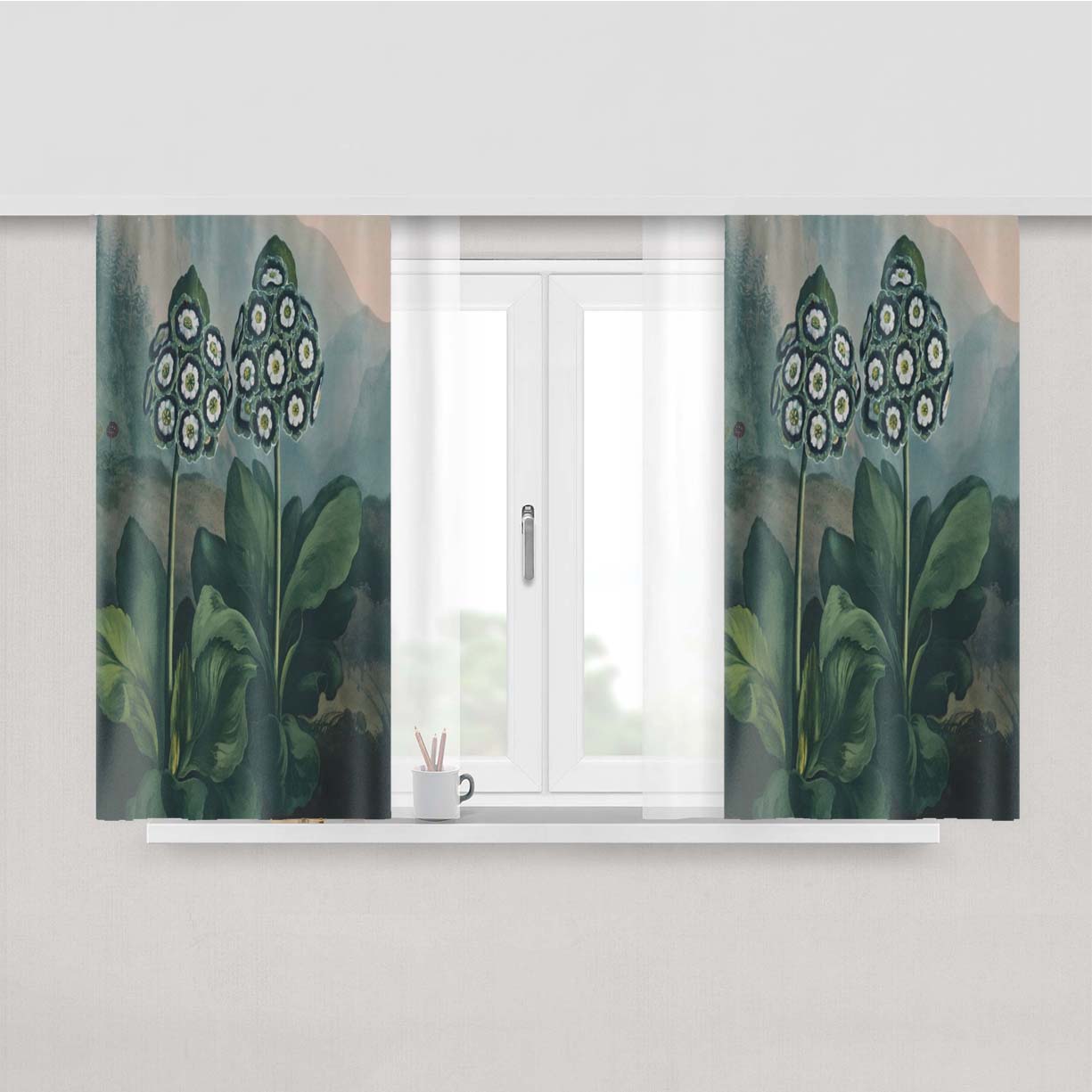 Victorian Botany Peach Skin Window Curtains