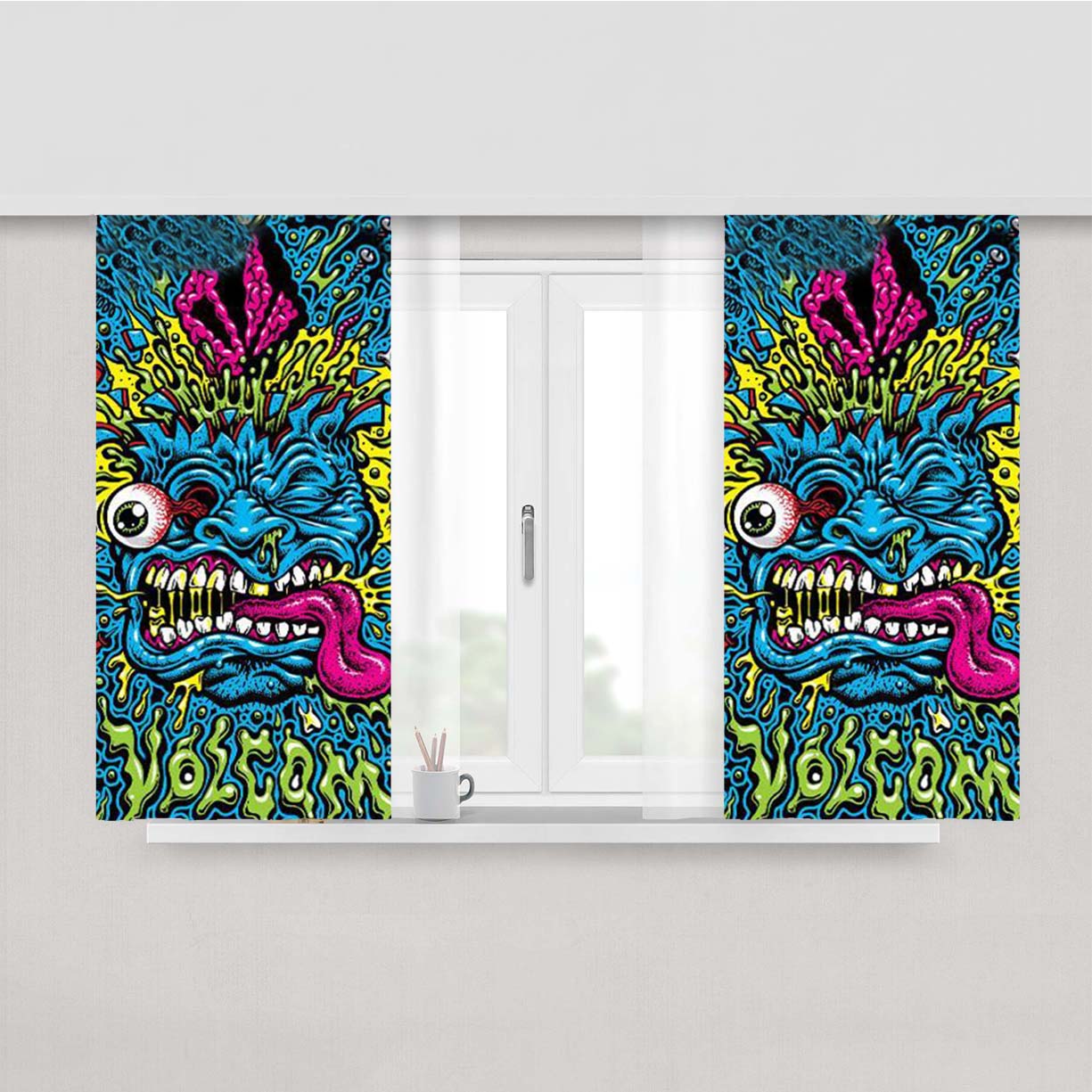 Volcom Face Jimbo Phillips Peach Skin Window Curtains