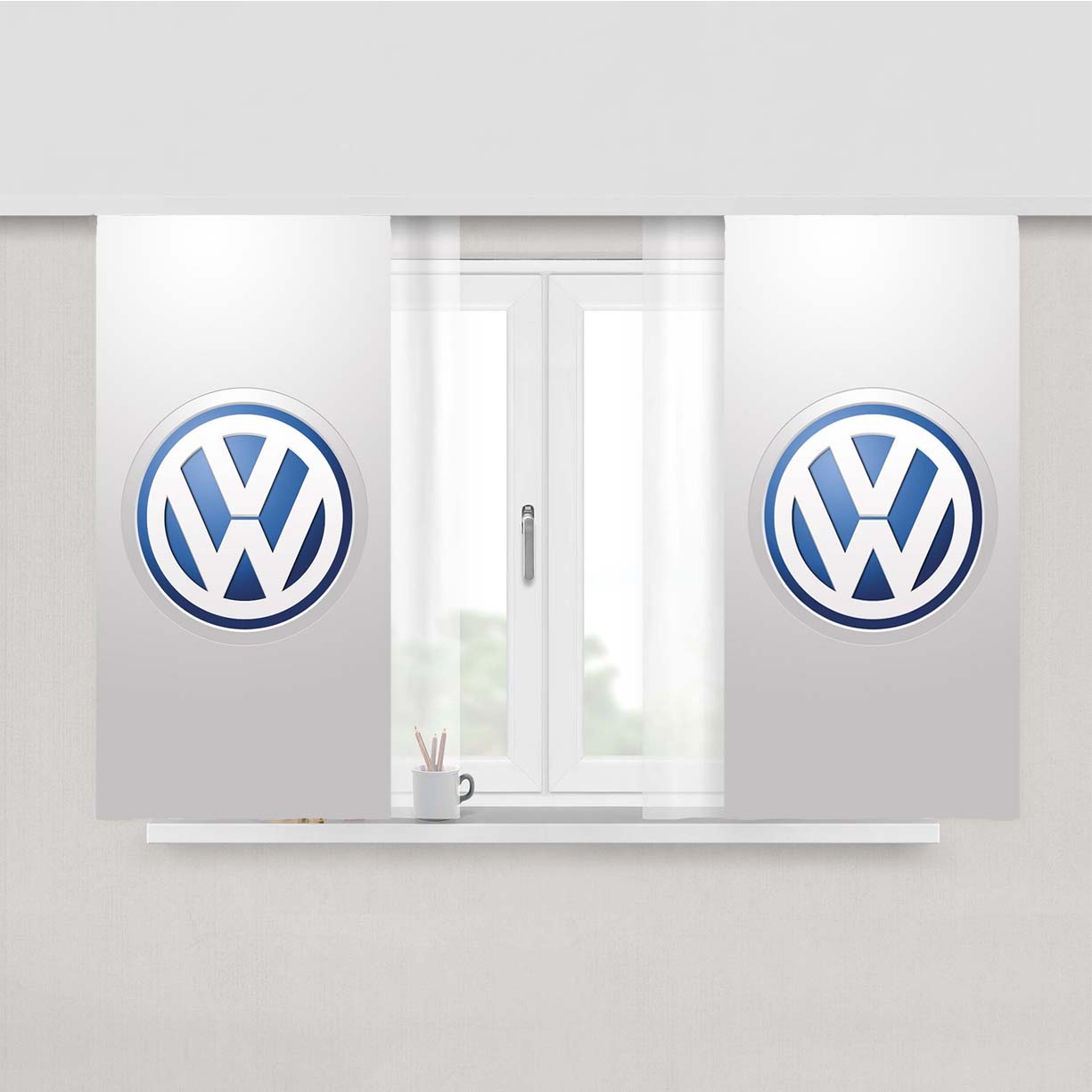 Volkswagen Logo Peach Skin Window Curtains