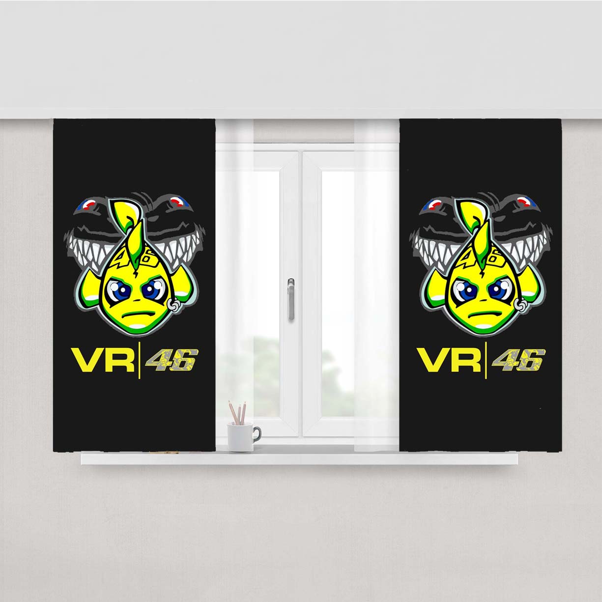 Vr 46 Black Shark Wallpaper Peach Skin Window Curtains