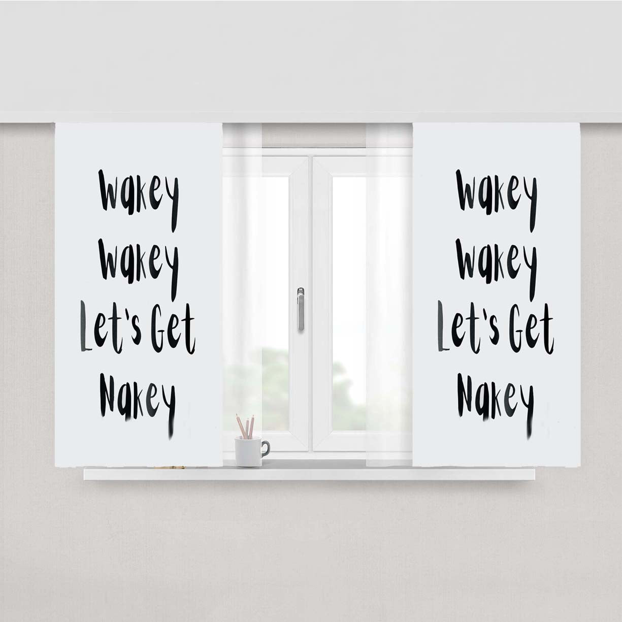 Wakey Let'S Get Nakey Peach Skin Window Curtains