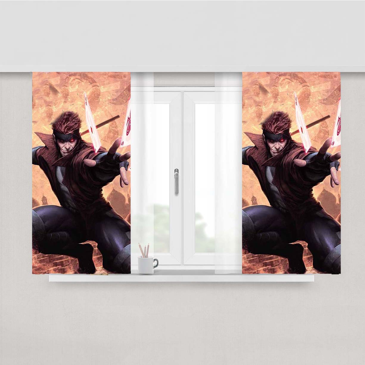 X-Men Gambit 3 Peach Skin Window Curtains