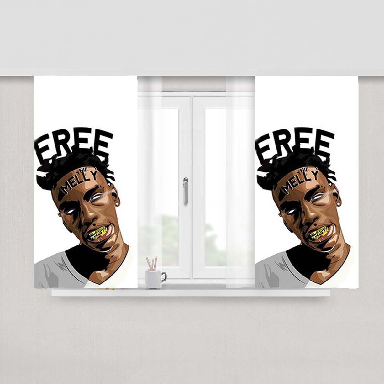 Ynw Melli Rapper Free Peach Skin Window Curtains