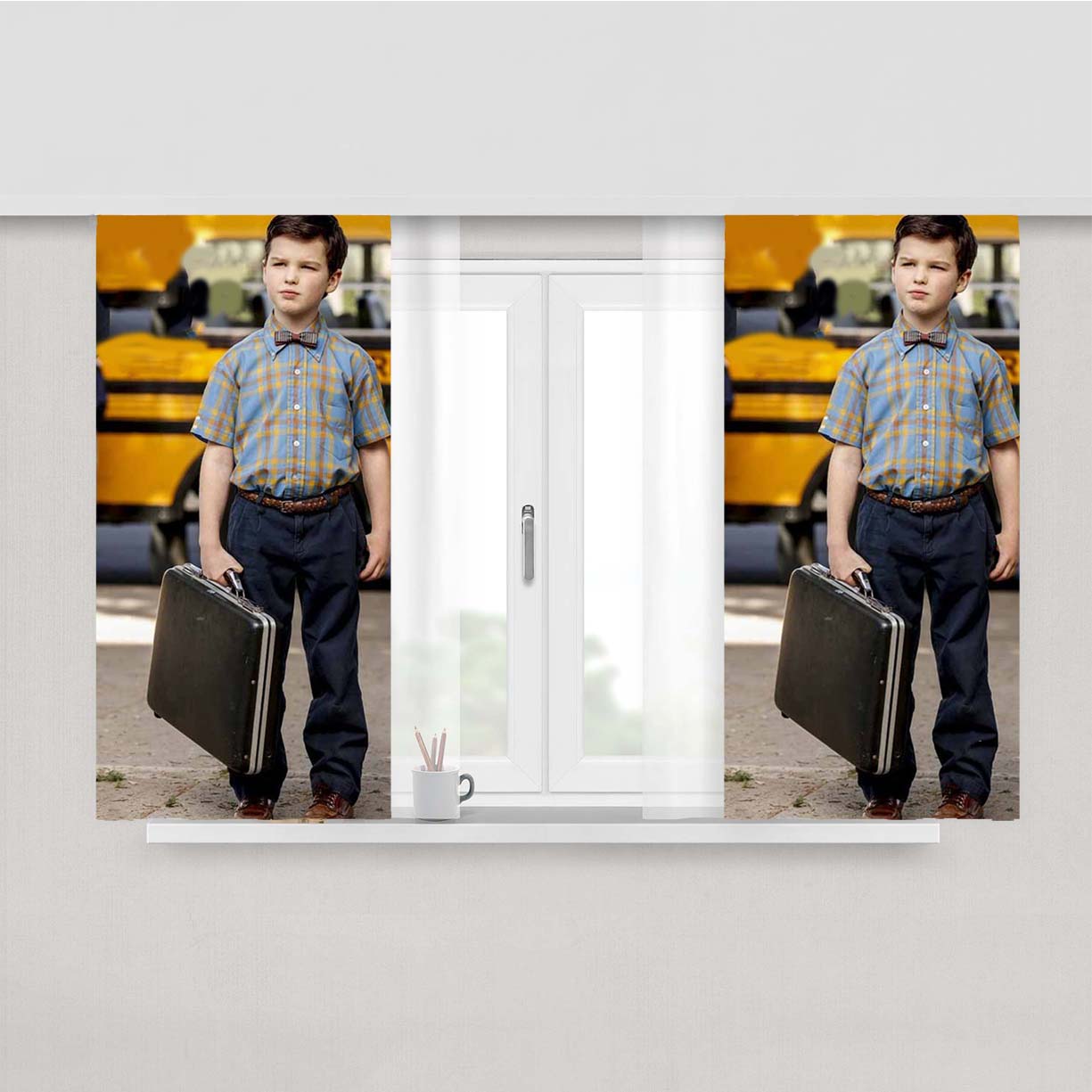 Young Sheldon Series Movie Peach Skin Window Curtains