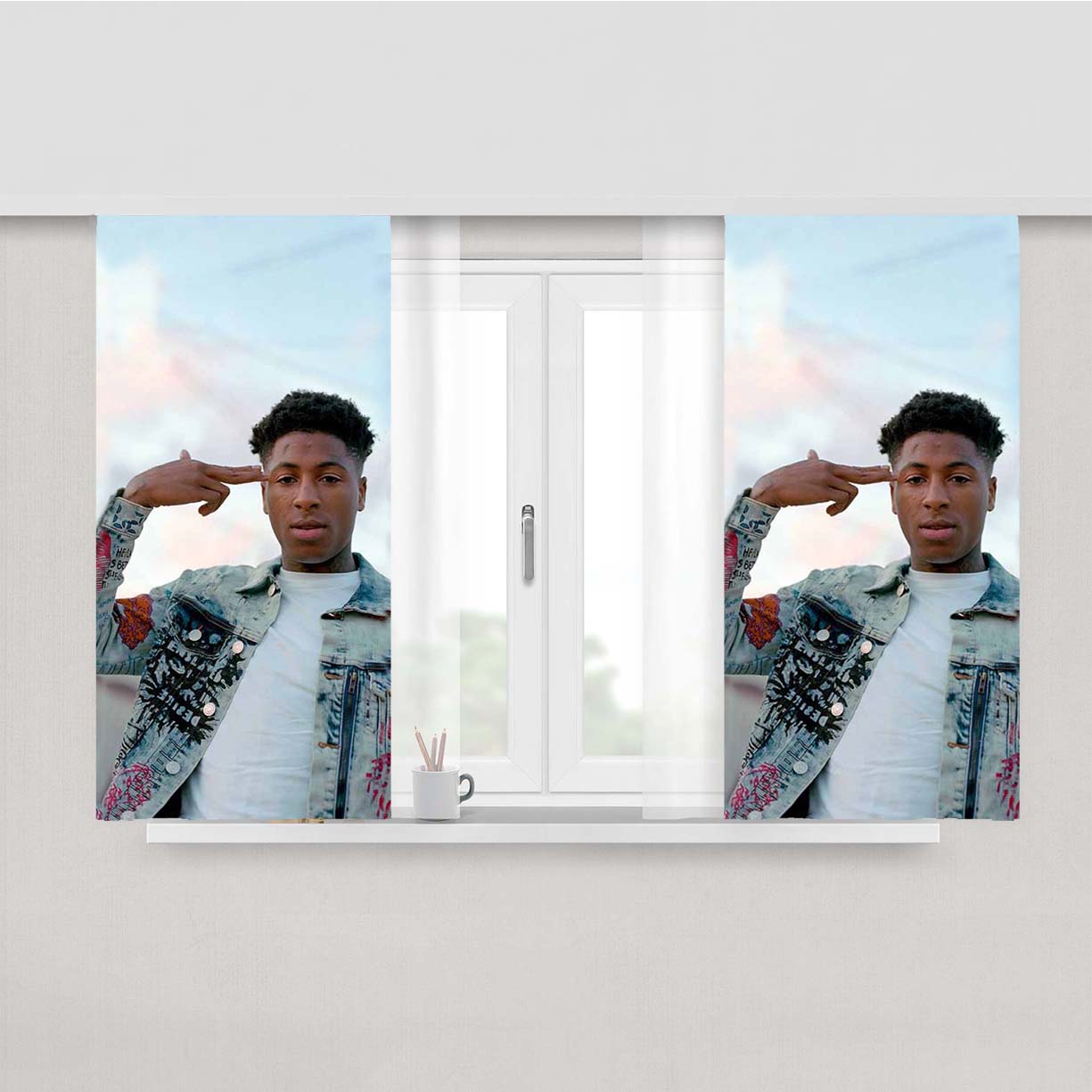 Youngboy Never Broke Again 2 Peach Skin Window Curtains