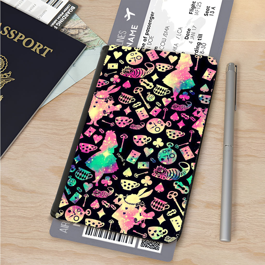 Alice In Wonderland Galaxy Pattern Passport Cover