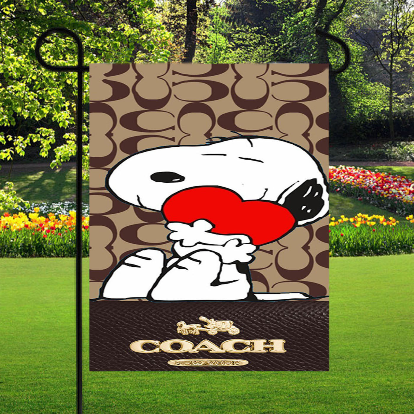 Coach New York Snoopy Garden Flags Yard Outdoor Lawn 12 X 18