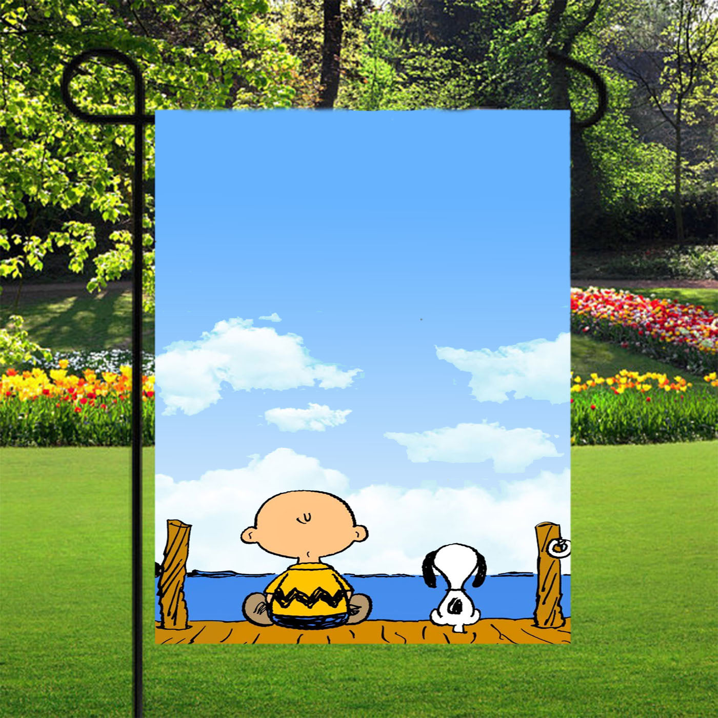 Snoopy And Charlie Brown Friends Garden Flags Yard Outdoor Lawn 12 X 18