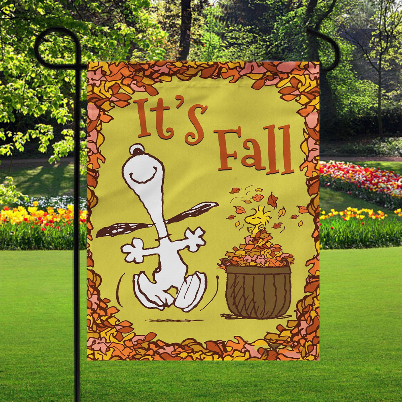 Snoopy And Woodstock Fall Garden Flags Yard Outdoor Lawn 12 X 18
