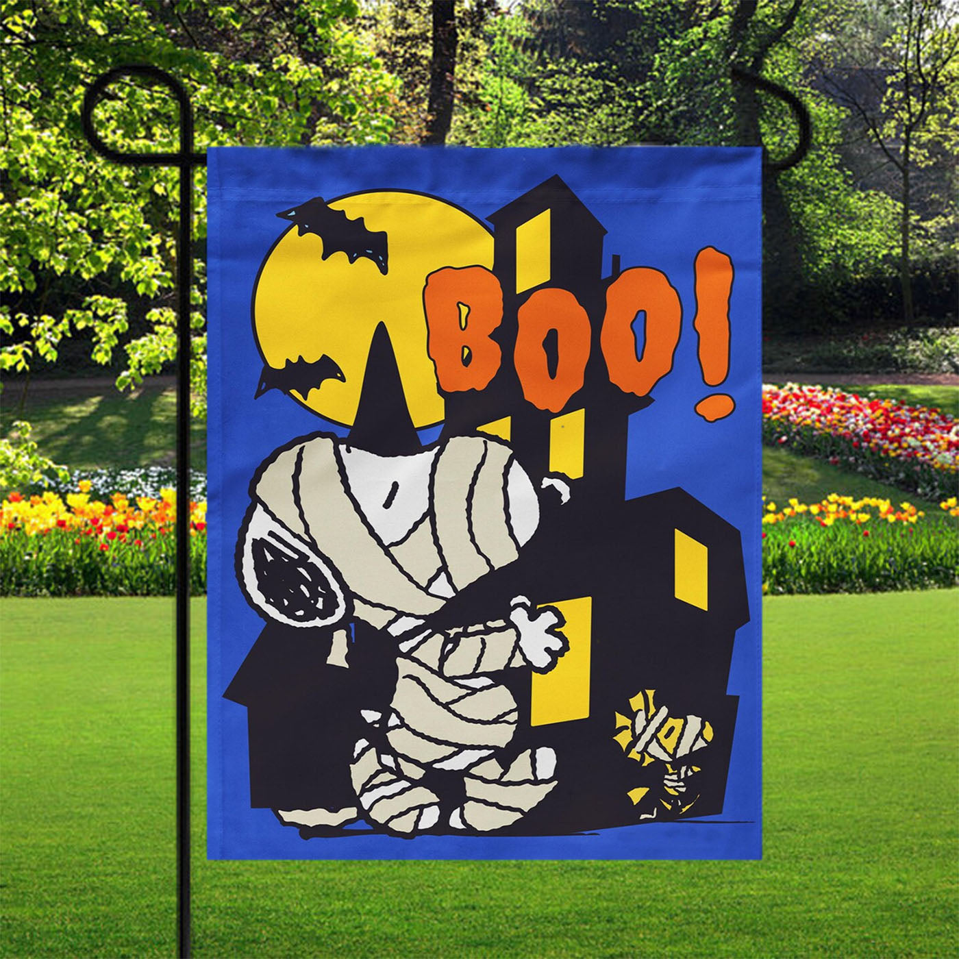 Snoopy And Woodstock Halloween Garden Flags Yard Outdoor Lawn 12 X 18