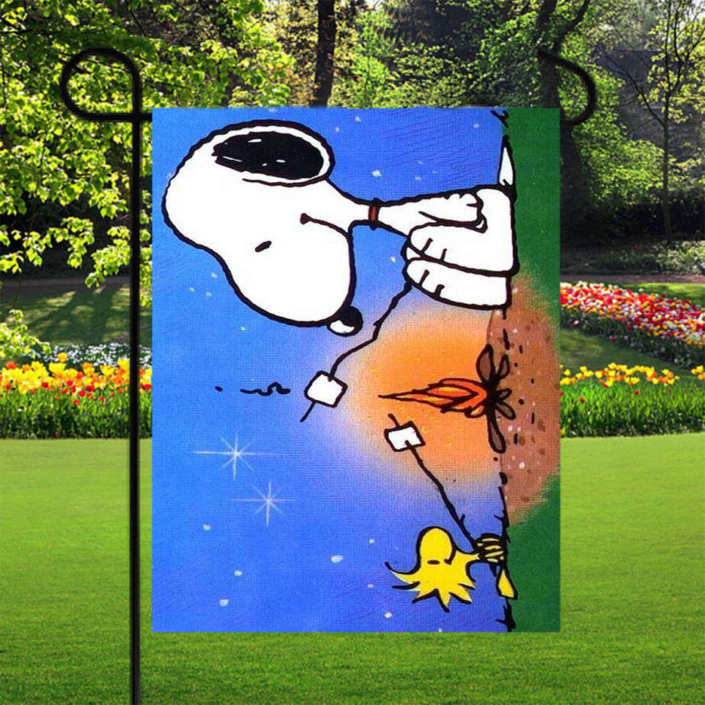 Snoopy Bbq Garden Flags Yard Outdoor Lawn 12 X 18