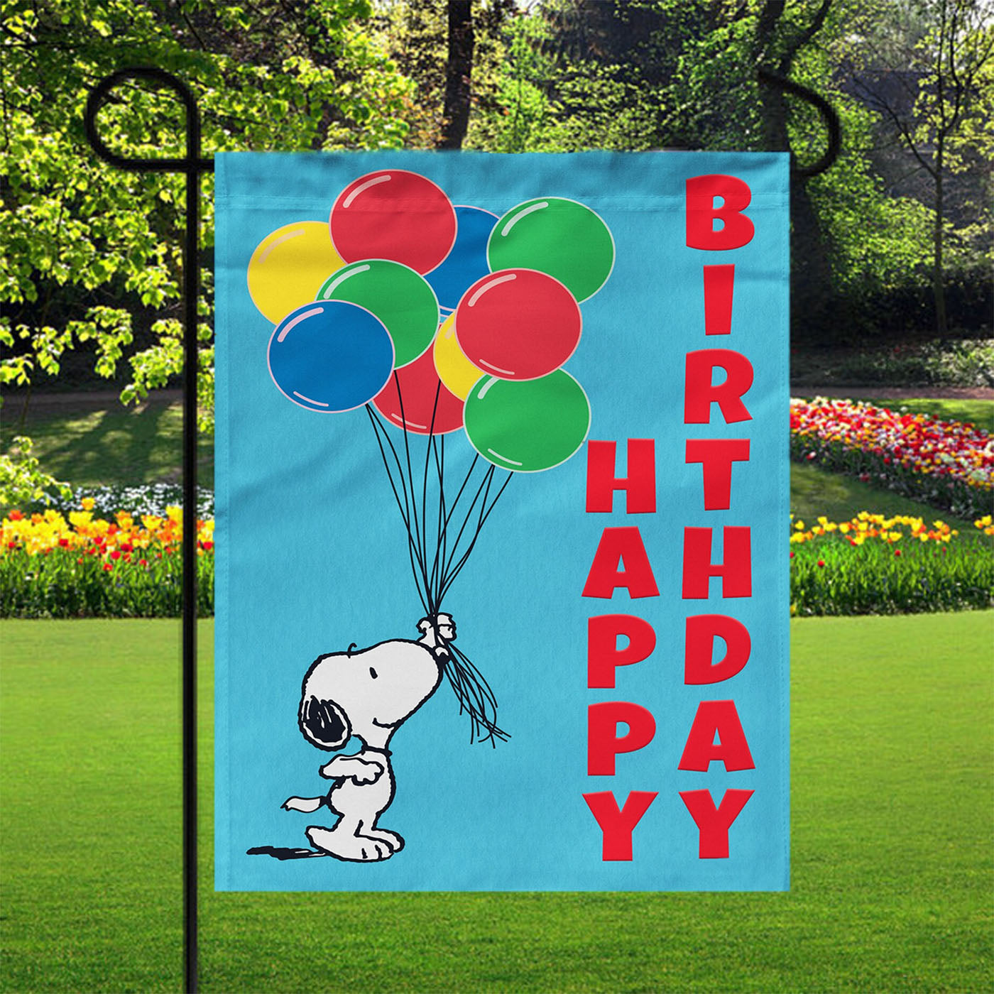Snoopy Birthday 2 Garden Flags Yard Outdoor Lawn 12 X 18