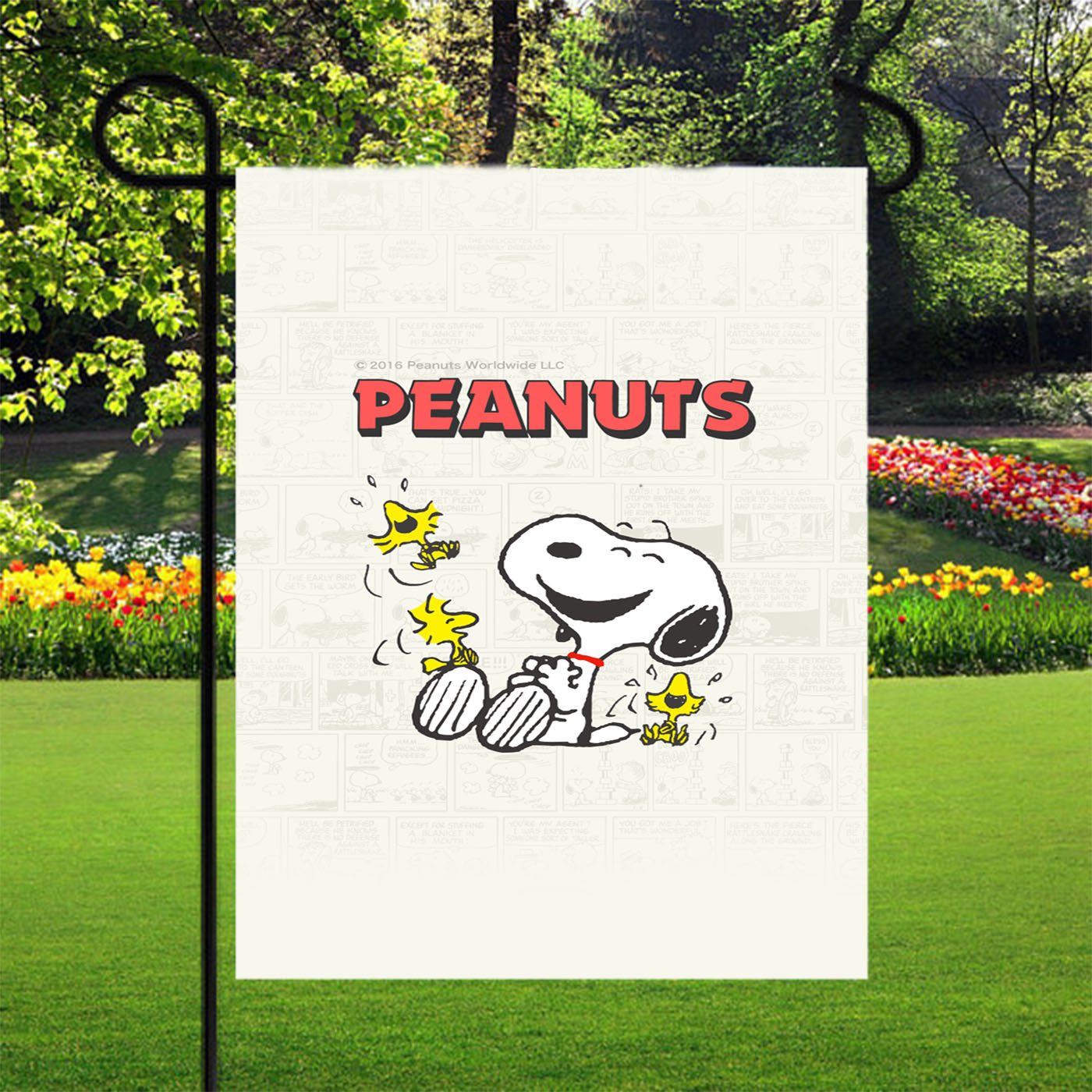 Snoopy Comic 2 Garden Flags Yard Outdoor Lawn 12 X 18