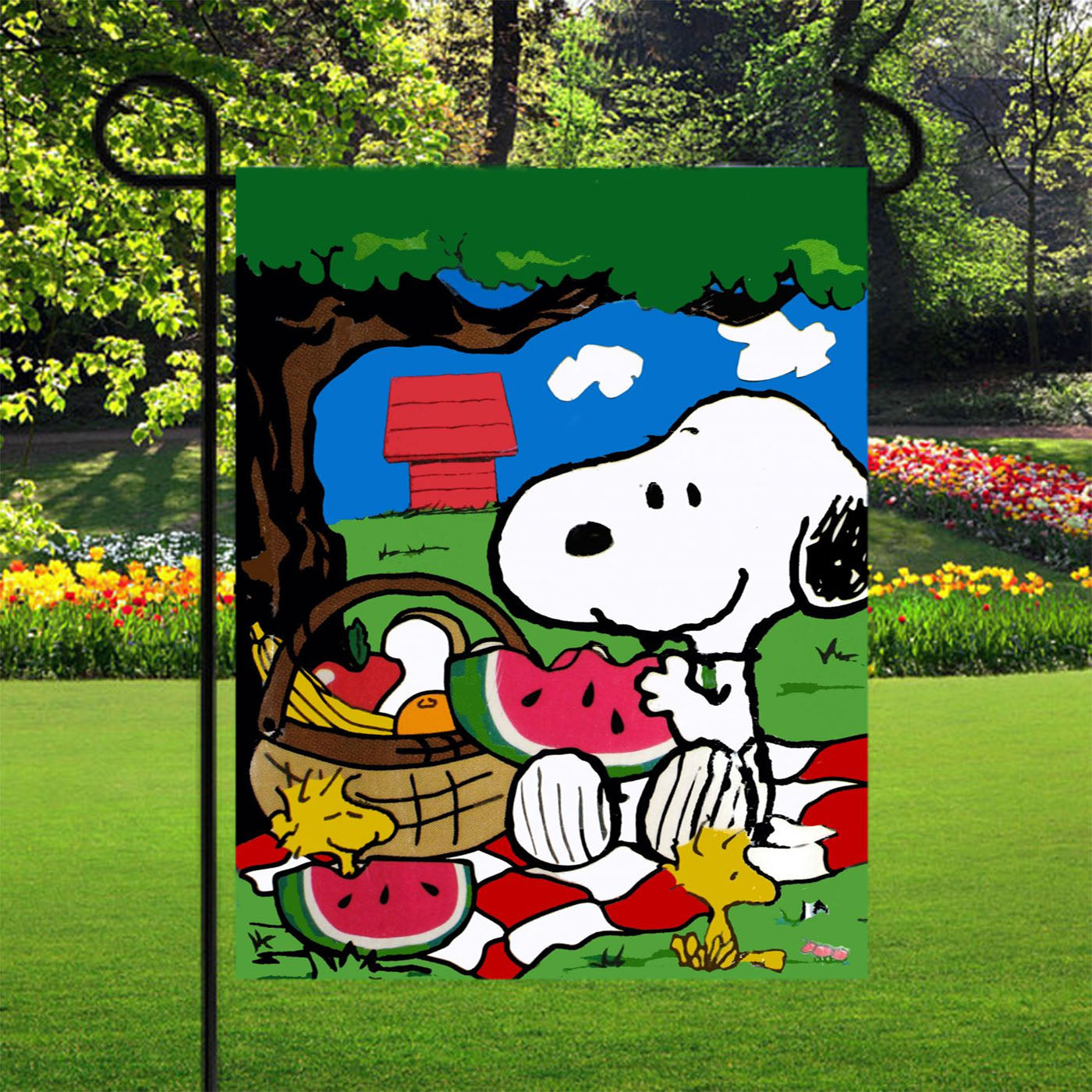 Snoopy Eat Fruits Garden Flags Yard Outdoor Lawn 12 X 18