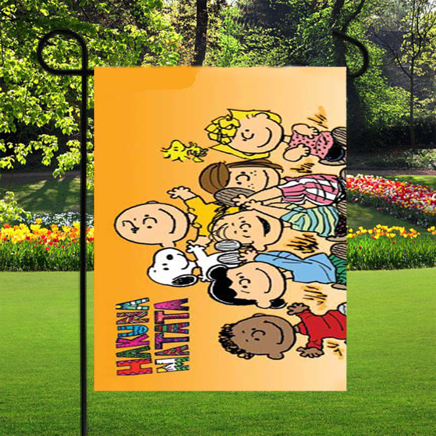 Snoopy Hakuna Orange Garden Flags Yard Outdoor Lawn 12 X 18