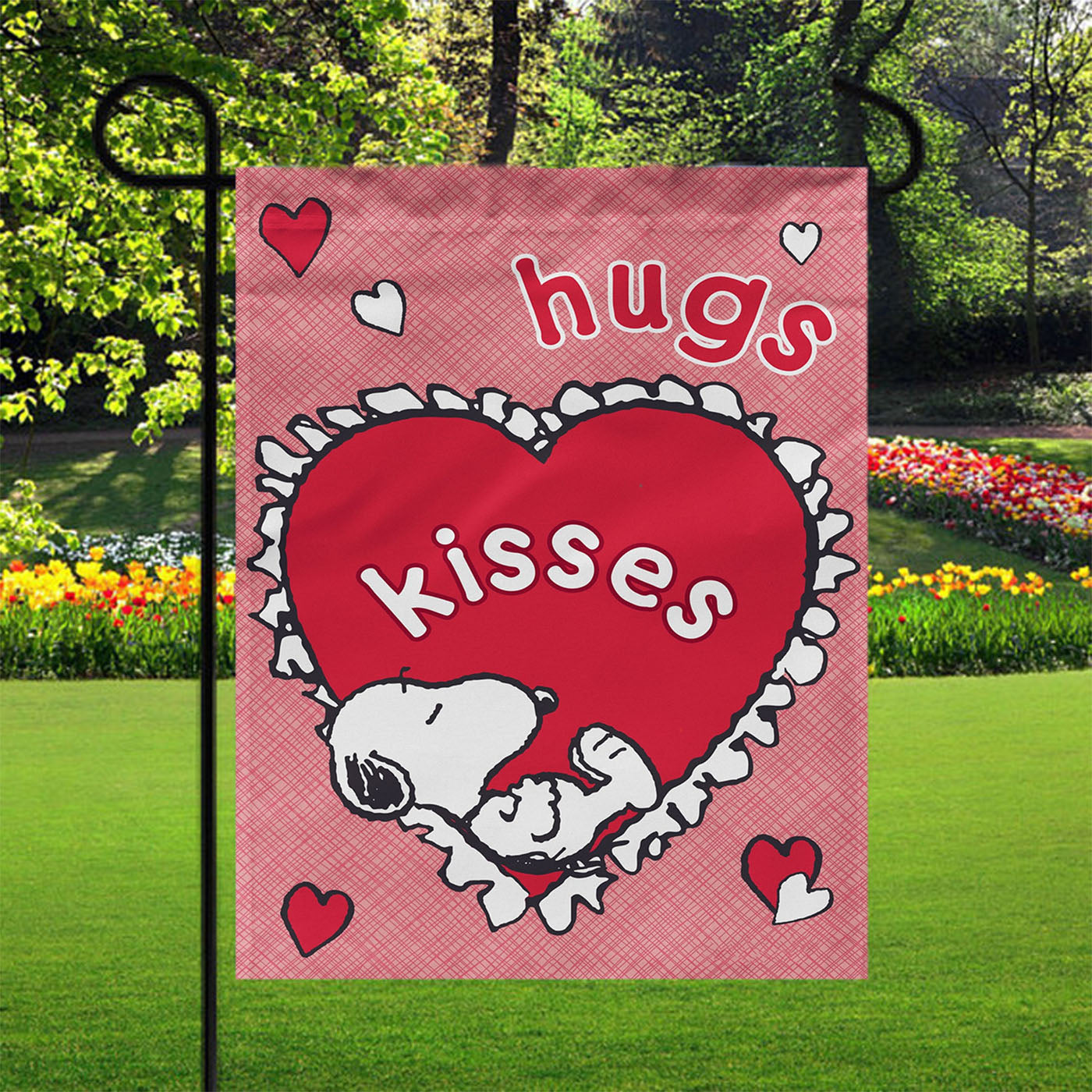 Snoopy Valentine'S Day Heart Garden Flags Yard Outdoor Lawn 12 X 18