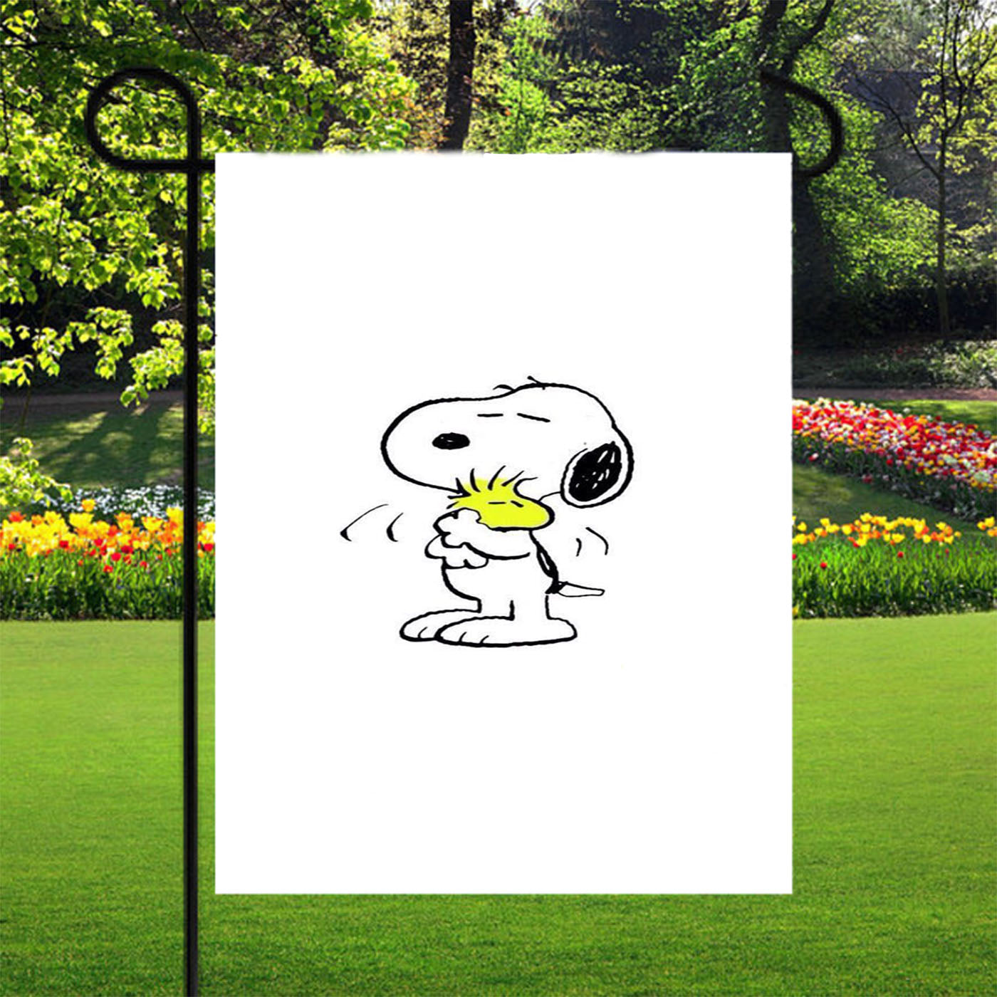 Snoopy White Garden Flags Yard Outdoor Lawn 12 X 18