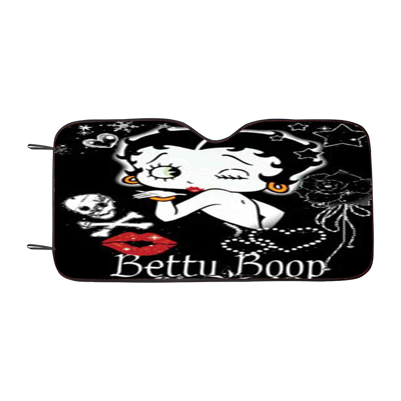 Betty Boop Kiss Blk Bkg Car Auto Sun Shade Windshield Cover