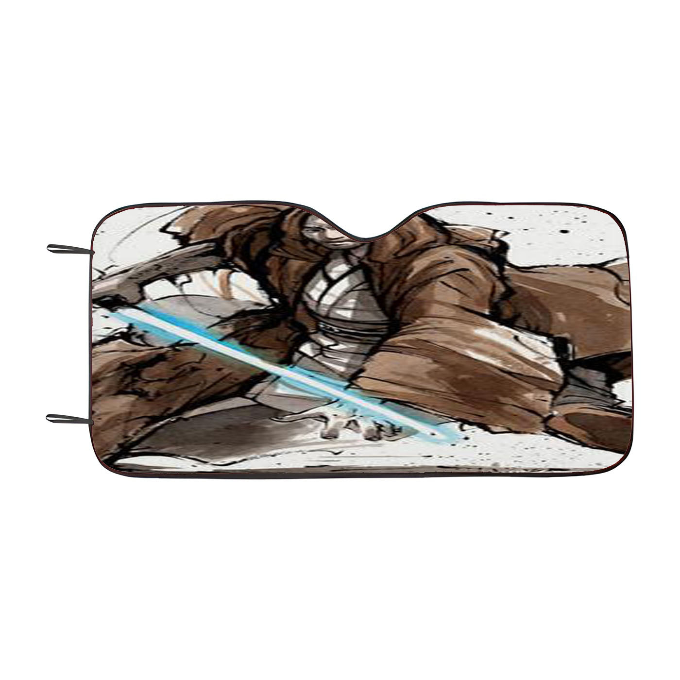 Jedi Knight From Star Wars With Calligraphy Car Auto Sun Shade Windshield Cover