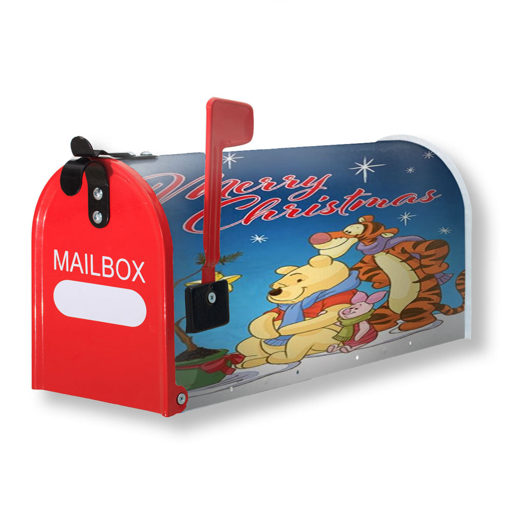 Christmas Star Pooh, Tigger And Piglet Magnetic Mailbox Cover - 18.0" X 21.0"
