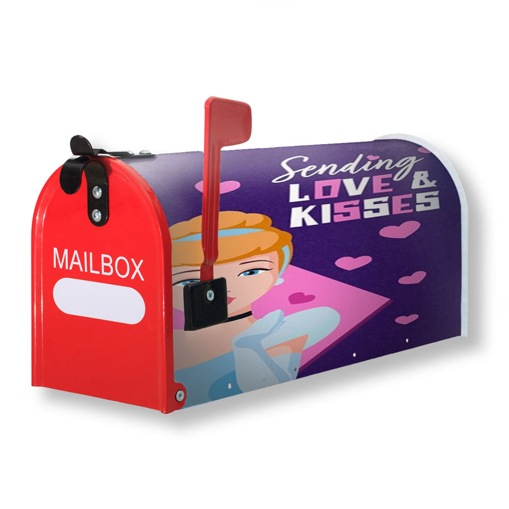 Cinderella Sending Love & Kisses Magnetic Mailbox Cover - 18.0" X 21.0"