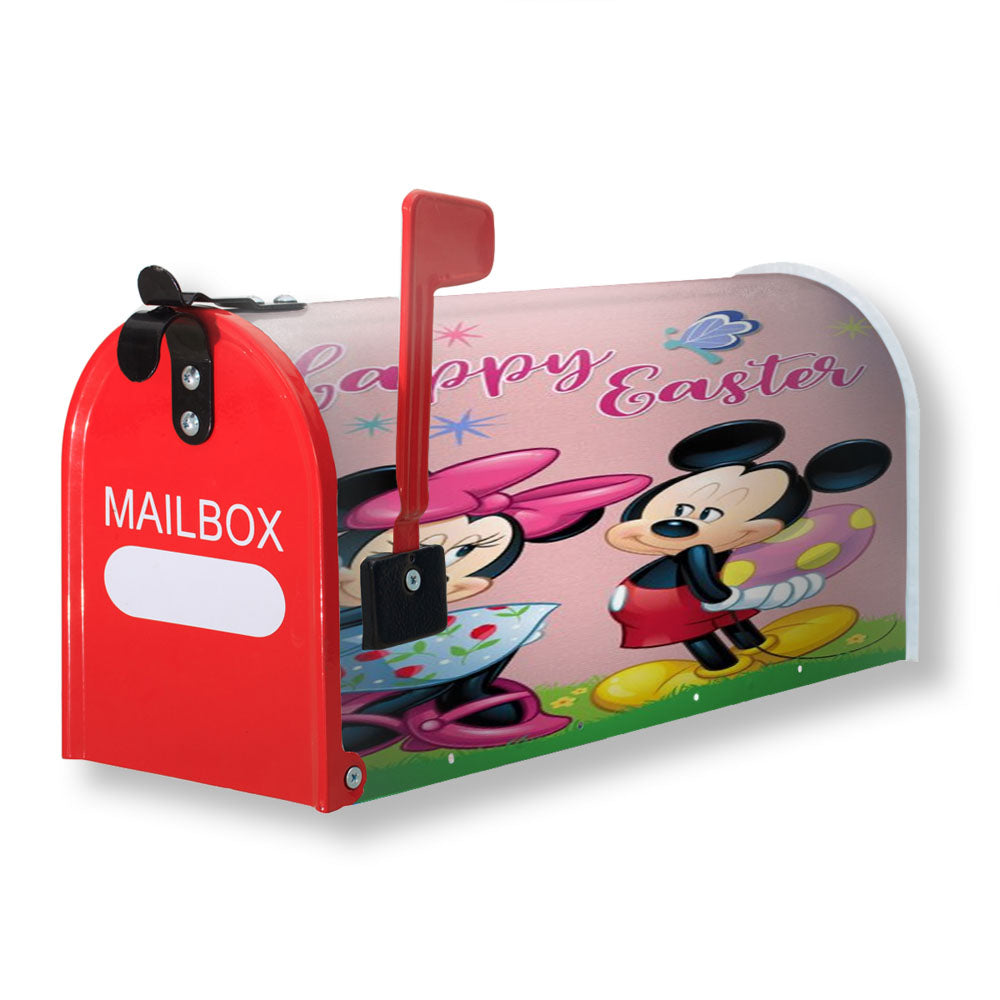 Happy Easter Mickey & Minnie Magnetic Mailbox Cover - 18.0" X 21.0"