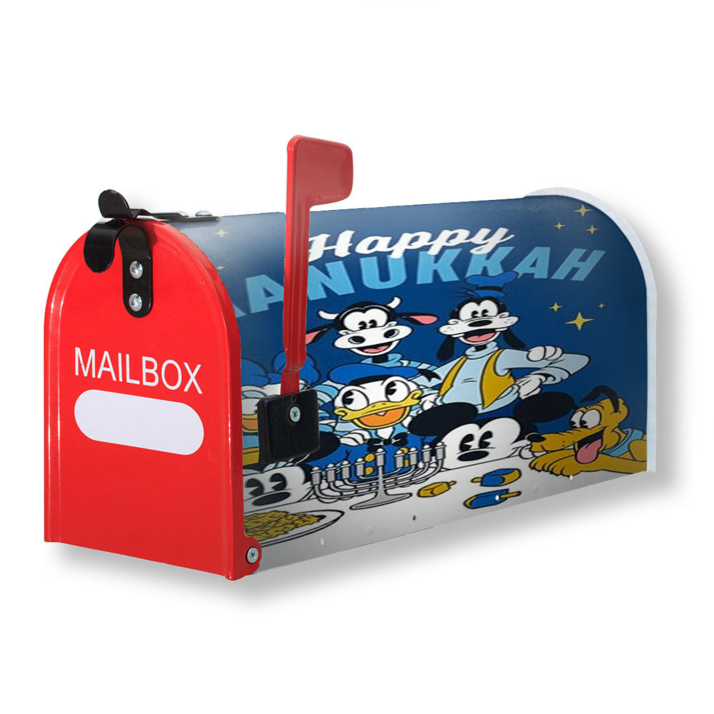 Happy Hanukkah Disney Gang Magnetic Mailbox Cover - 18.0" X 21.0"