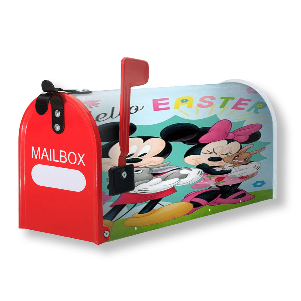 Hello Easter Mickey And Minnie Magnetic Mailbox Cover - 18.0" X 21.0"
