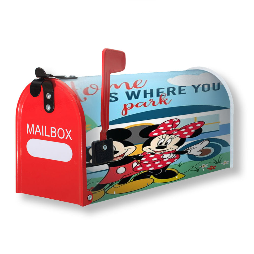 Home Is Where You Park Mickey And Minnie Magnetic Mailbox Cover - 18.0" X 21.0"