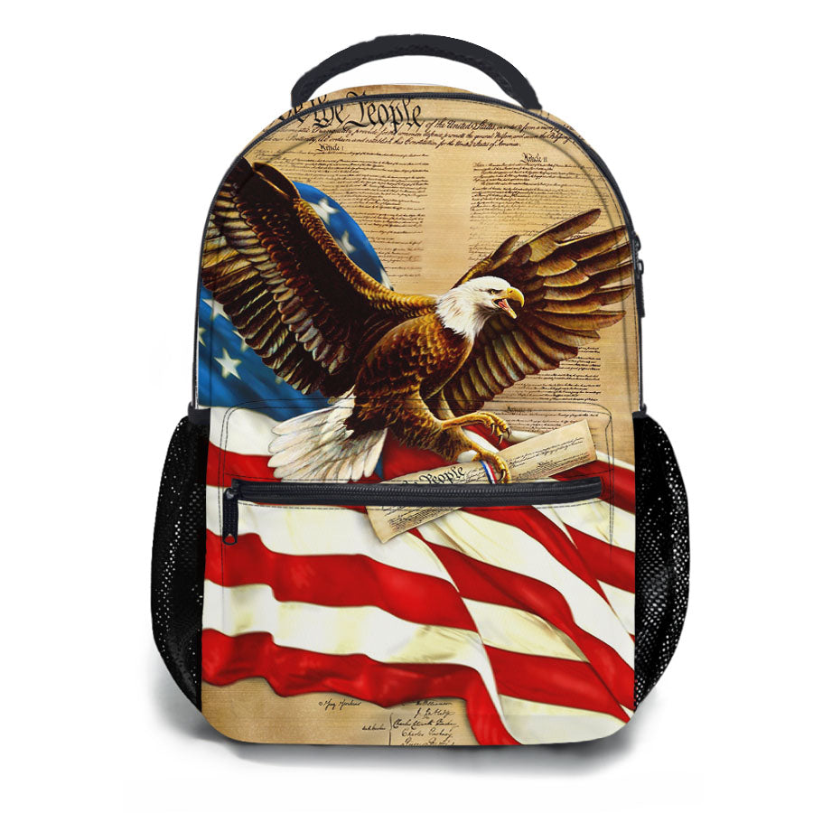 American Flag Eagle School Backpacks