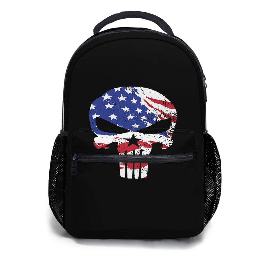 American The Punisher Flag Texture School Backpacks