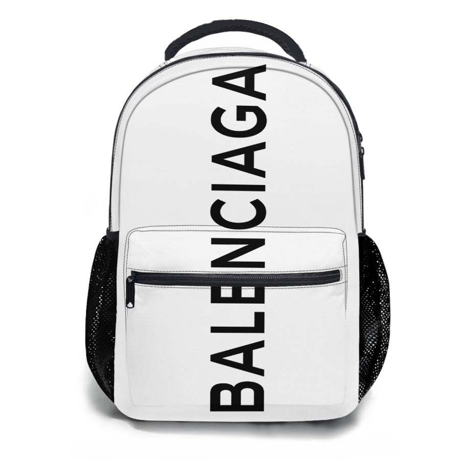 Balenciaga Logo White School Backpacks