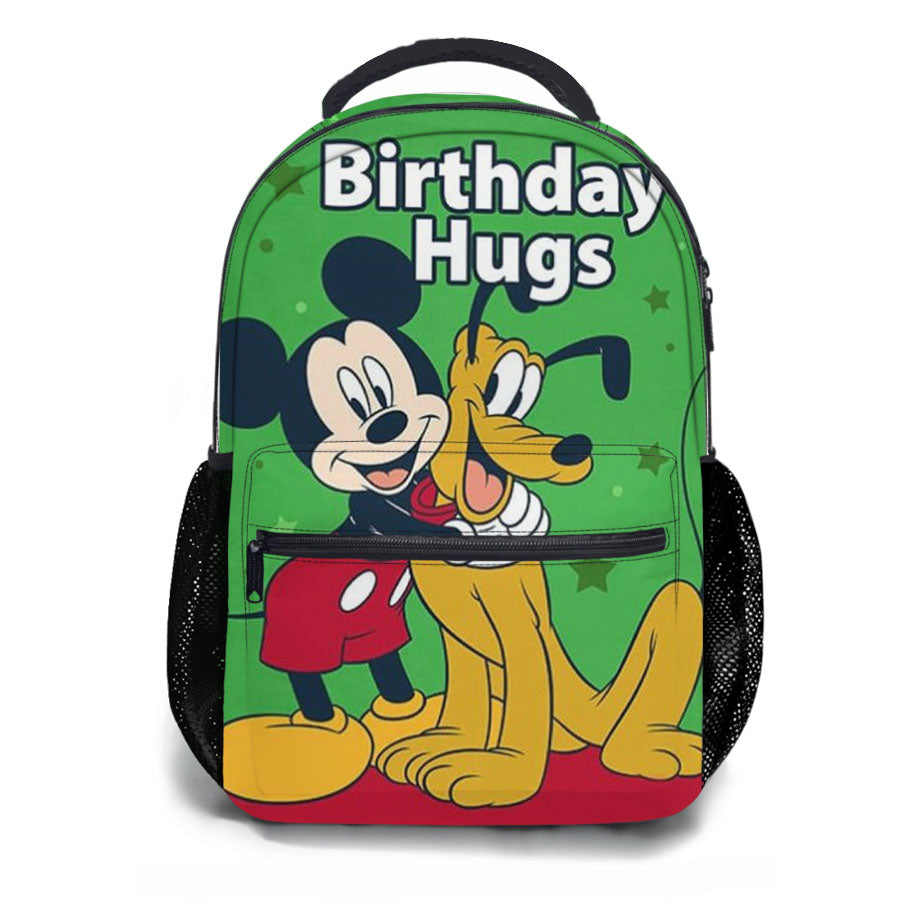 Birthday Hugs Mickey And Pluto School Backpacks