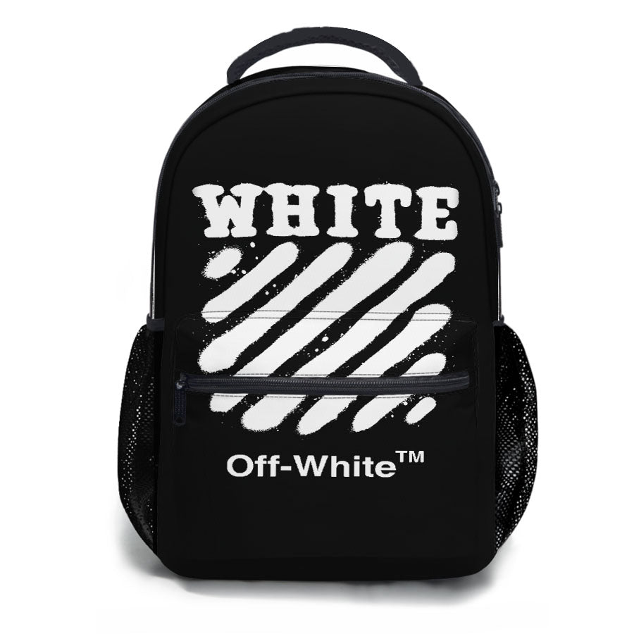 Black White Spray Off White School Backpacks