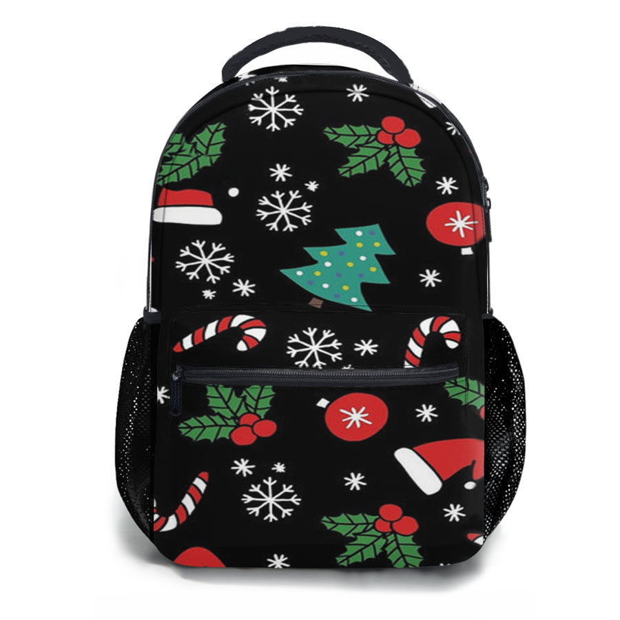 Christmas Objects Pattern School Backpacks
