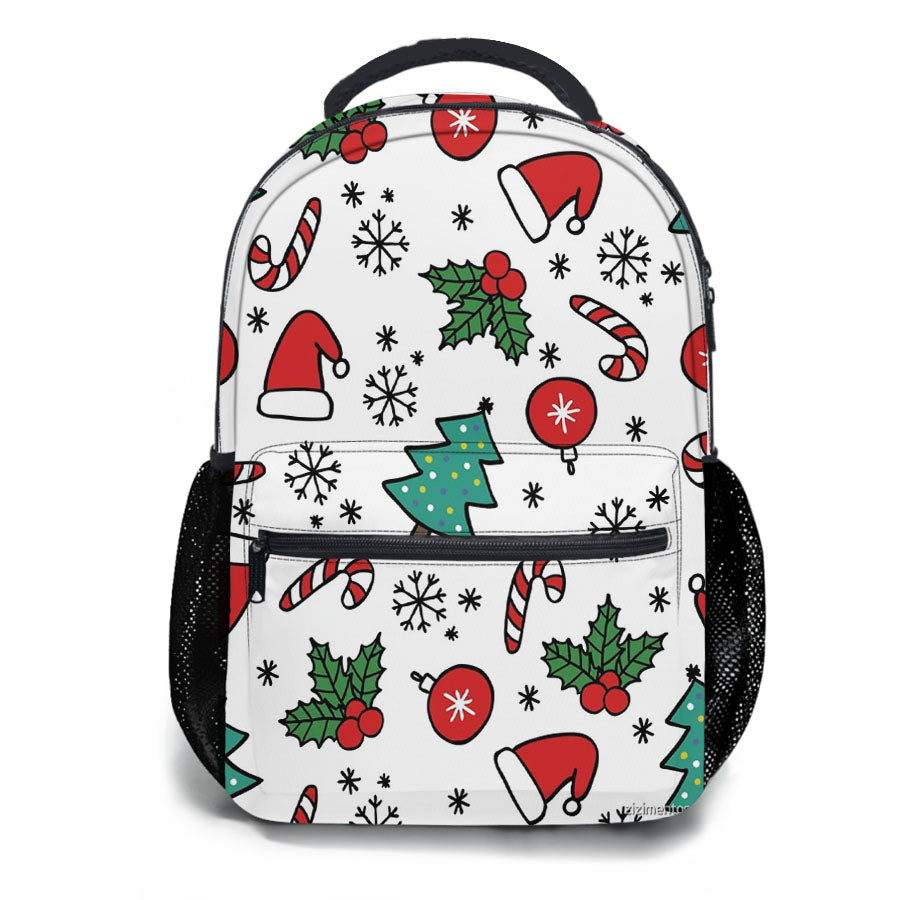 Christmas Pattern School Backpacks