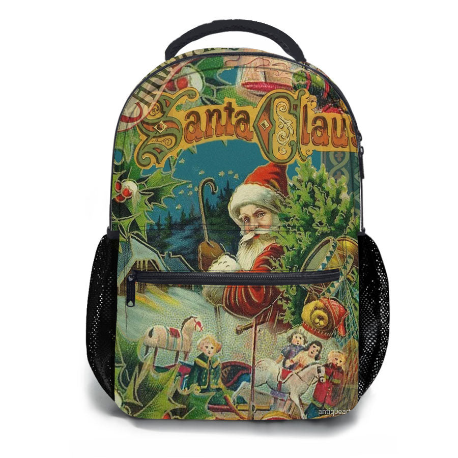 Christmas Santa Claus Victorian Antique Vintage School Backpacks