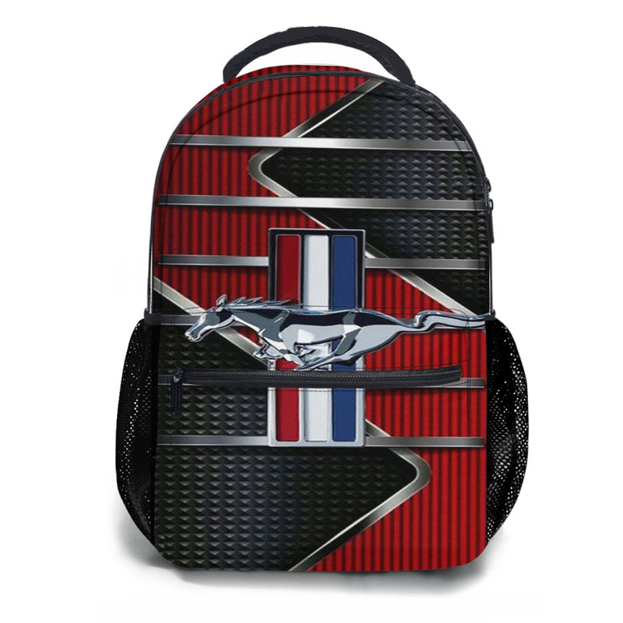 Ford Mustang Metal Logo School Backpacks