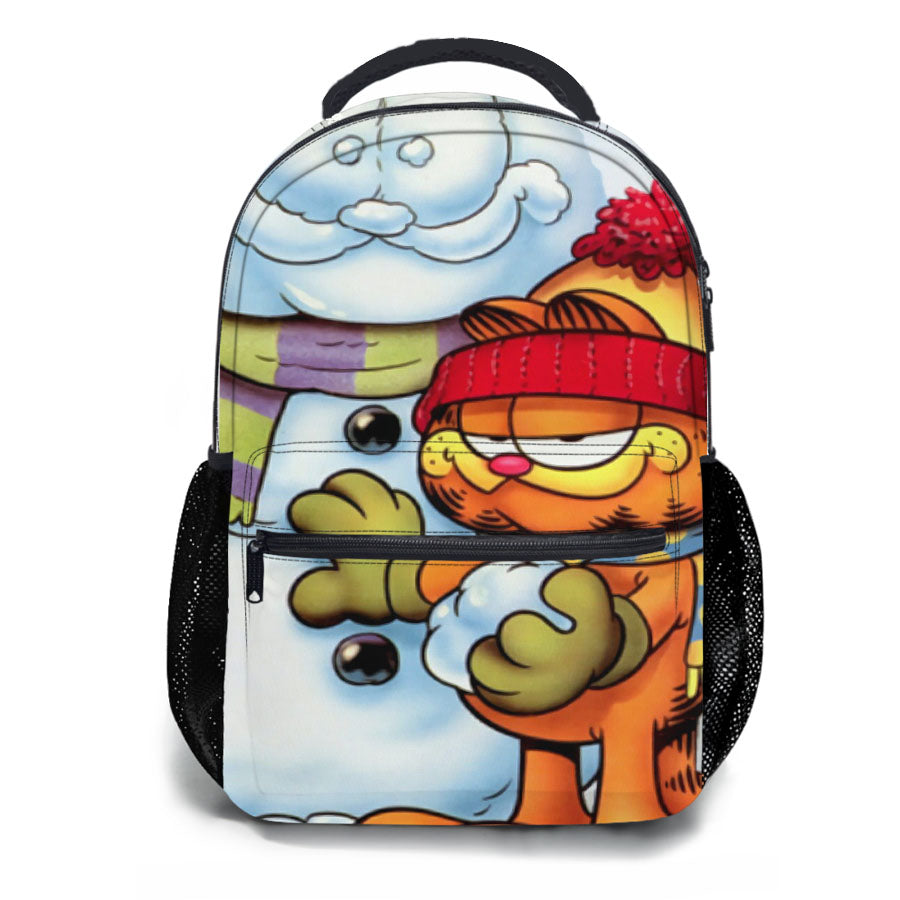 Garfield Puss Playing Snow School Backpacks