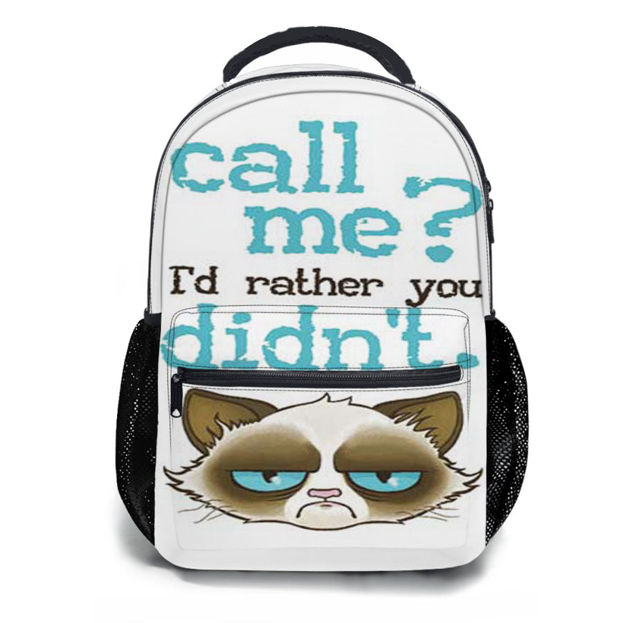 Grumpy Cat Call Me School Backpacks