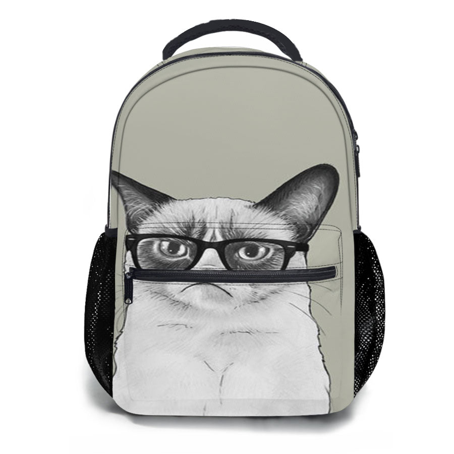 Grumpy Cat Glasses School Backpacks