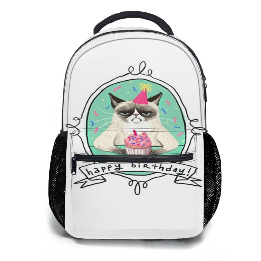Grumpy Cat Happy Birthday School Backpacks