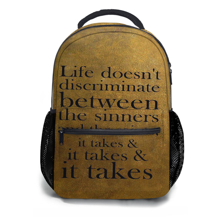 Hamilton It Takes Quotes School Backpacks