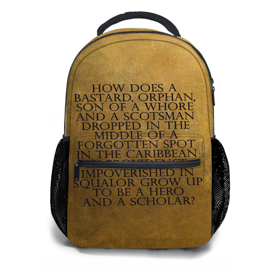 Hamilton Quotes School Backpacks