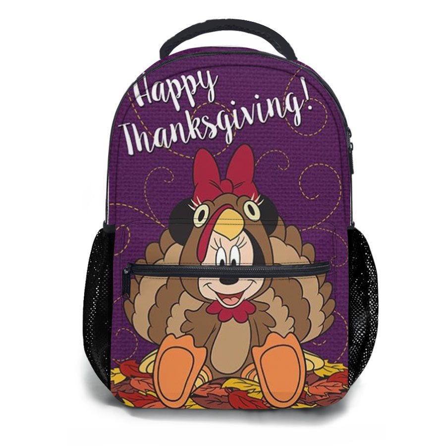 Happy Thanksgiving Minnie Mouse School Backpacks