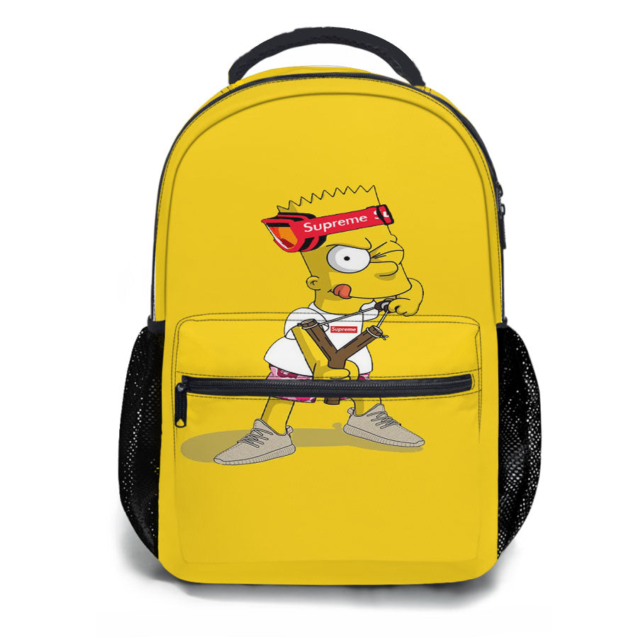 Hypebeast Bart Simpson Yellow School Backpacks