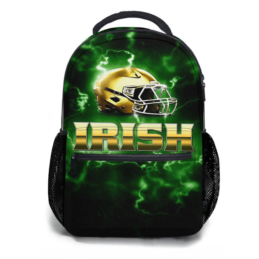 Irish Green Lighting Notre Dame School Backpacks