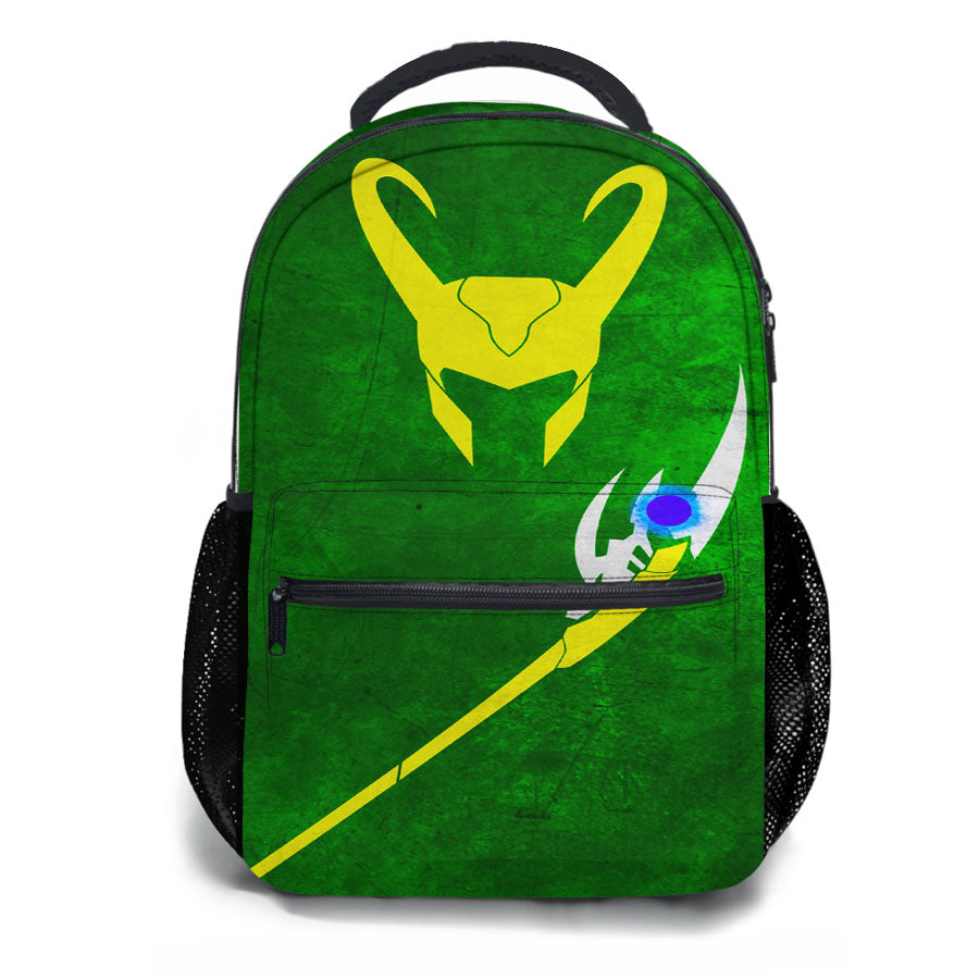 Loki Marvel Villain Vector School Backpacks